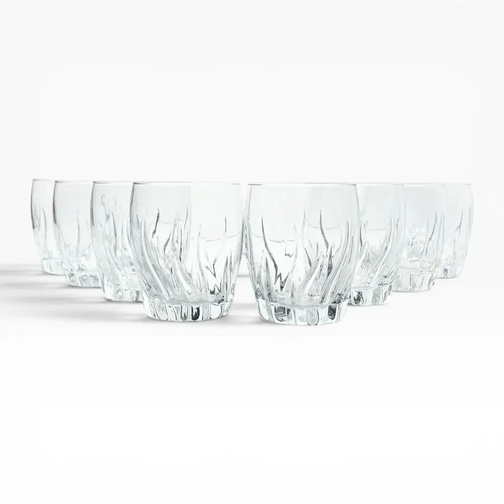 Anchor Hocking “Central Park” 8 Old Fashioned Tumbler Drinking Glasses 4” 8oz